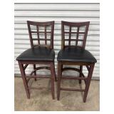 (2) Wooden Barstools