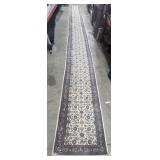25Ft 5in x 27in Handcrafted Runner Rug Blue and