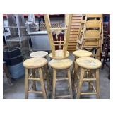 (7) Solid Wood Stools