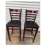 (2) Wooden Barstools