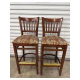 (2) Wooden Barstools