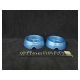 Food Mat & (2) Plastic Food Bowls