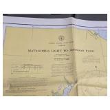 1968 Nautical Chart of Matagorda Bay to