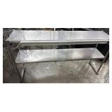 58.5'x13ï¿½x31ï¿½ 2 Tier Stainless Steel Prep Table
