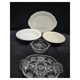 Serving Platter, (2) Serving Bowls, Divided Dish