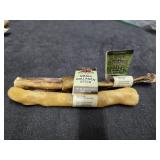 New (1) 7' Bully Stick & Small Collagen Stick