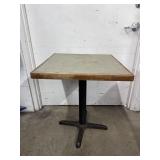 25'x25'x29.5' Wooden Table W/Metal Leg