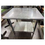 36'x30'33' Stainless Steel Prep Table