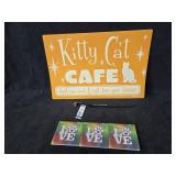Cat Food Mat, (3) Coasters & 10' Rhinestone Collar