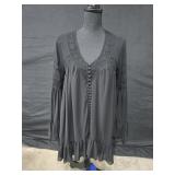 Sz Sm Free People "All Night Long" Button-down