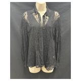Sz M/L Tucker Lace Button Up & Silk Tank