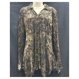 Sz M Sno Skins Serpent Print Blouse