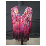 Sz L NWT Casual Studio Floral Tunic w/Pleated