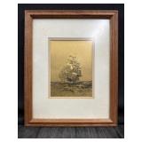 12.5' x 15' Foil Print Of Ship At Sea 3D