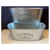NWT (2) Oval Galvanized Planters 10' X 5' X 4'