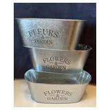 NWT (3) Oval Galvanized Planters 10' X 5' X 4'