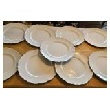 (9) 13' White Scalloped Edge Chargers