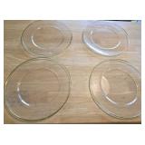 (4) 13' Clear Chargers w/Gold Rim