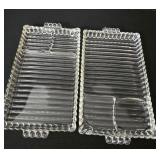 (2) Hazel-Atlas 'Sip & Smoke' Snack Plates from
