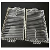 (2) Hazel-Atlas 'Sip & Smoke' Snack Plates from