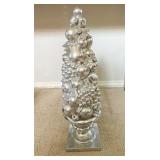16' Sparkly Silver Topiary Decor