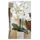 29' Faux Orchid in Chalkware Planter