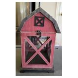 Red Decorative 15' Barn-shaped Lantern Box w/Tin