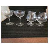 (2) Crystal Champagne Flutes (2) Brandy S