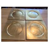 (4) 12.5' Square Gold Chargers
