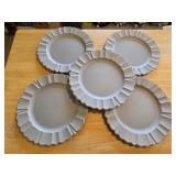 (4) 13' Grey Chargers w/Scalloped Edges