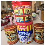(3) Barnum's Animal Cracker Tins & (1)
