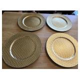 (4) 'Centrum Golden Weave' Polymer Chargers