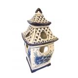 14' Chinoiserie Style Ceramic Birdhouse