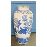 14' Chinoiserie Style Porcelain Vase