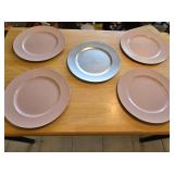 (4) 13' Dusty Rose Chargers & (1) Silver Charger