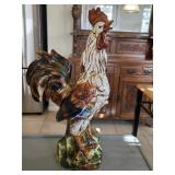 22' Vintage Majolica Ceramic Rooster