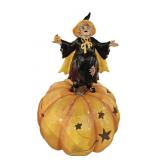17' Ceramic Witch & Pumpkin Lantern