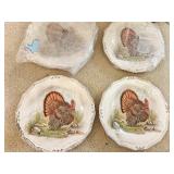 (4) NEW 11' Ceramic Turkey Plates