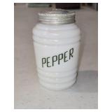1930s-1940s Atlas 'Beehive' Milk Glass Pepper