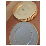 (8)Pier 1 Gold Color Chargers, 4 Gold Rimmed, 4