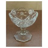 Lead Crystal Footed Candy Dish Bowl Hand Cut with