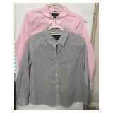 (2) Sz PL Liz Claiborne Career botton up long