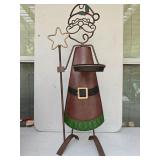 Metal Santa Decor with Candle Holder 32'