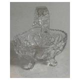 VTG German 24% lead crystal footed basket 5'x3'