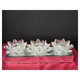 13.75' Triple Lotus Centerpiece Tea Lite Holder