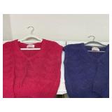 (2) SZ L Vintage Collections sweater vests Pink