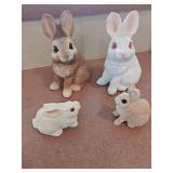 (4) 1984 Classic Critters Sand Stone Bunnies
