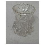 Vintage Clear Cut Crystal Glass Toothpick Holder
