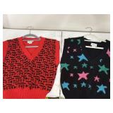 (2) SZ L Vintage  Green Lantern sweater vests