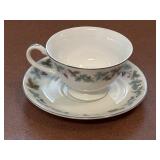 Vintage Japan Fine China Tea Cup and Saucer: Blue